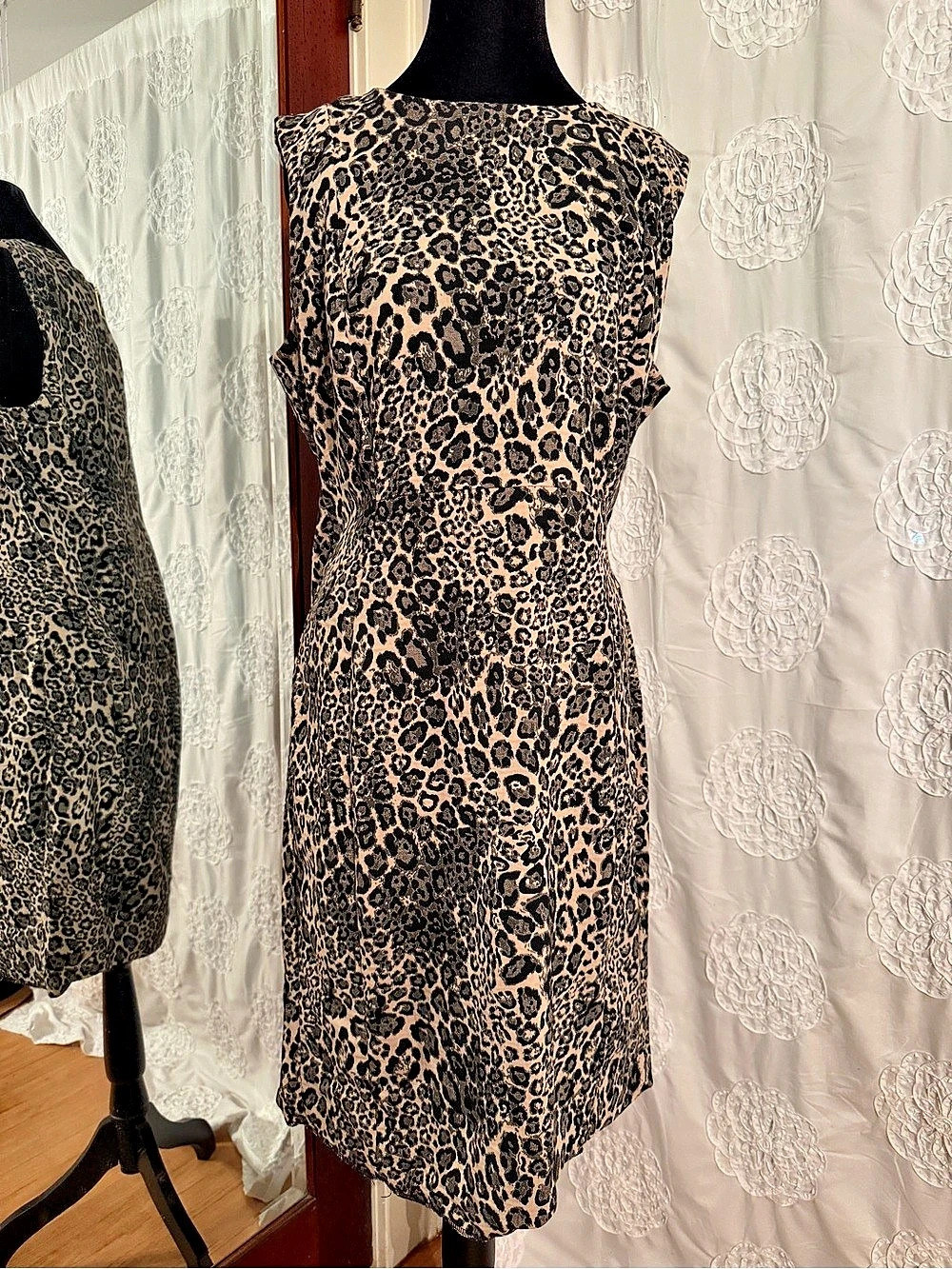 Calvin Klein Leopard Print Mid Dress Size 14 Like New